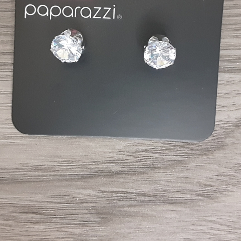 Diamond Studs White Post Earrings